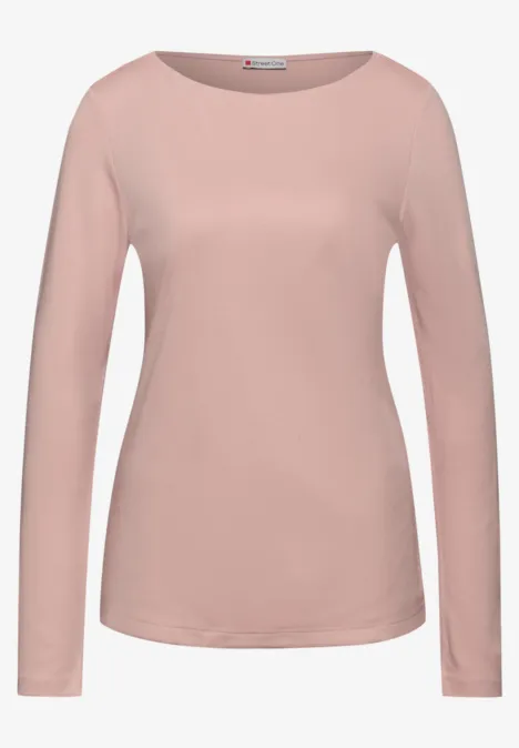 Basic shirt met lange mouwen faded rose