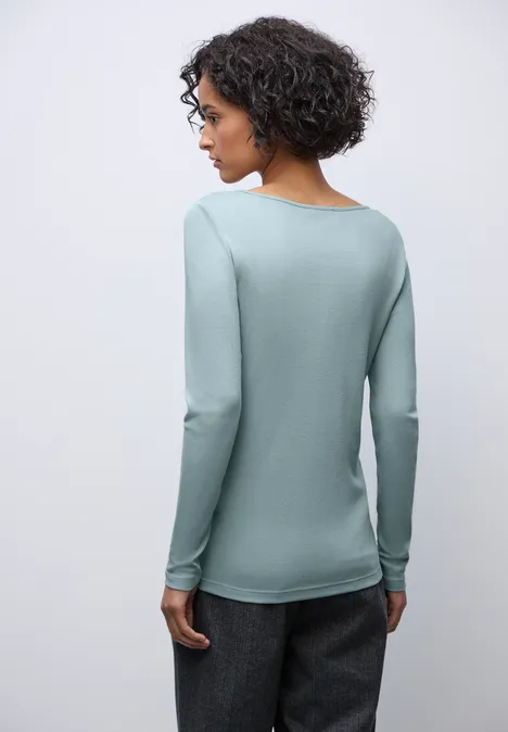 Basic shirt met lange mouwen arona blue