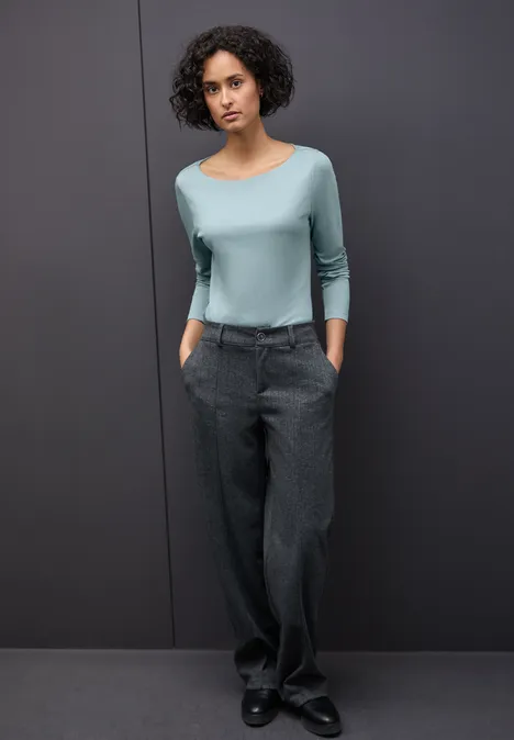 Basic shirt met lange mouwen arona blue