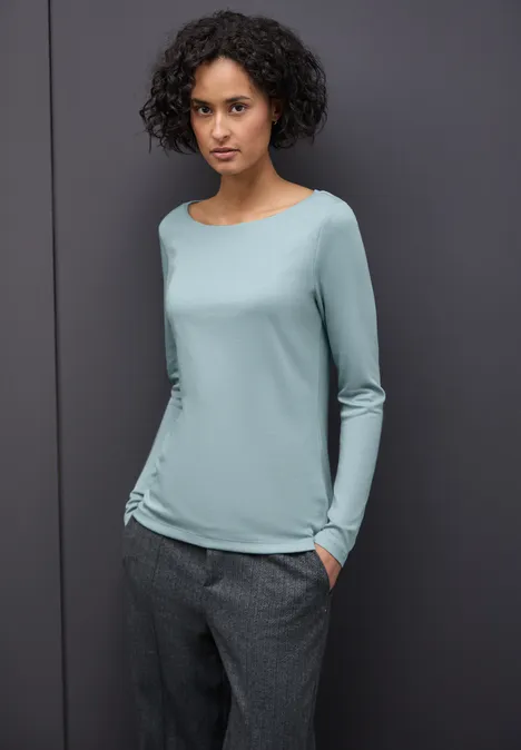 Basic shirt met lange mouwen arona blue