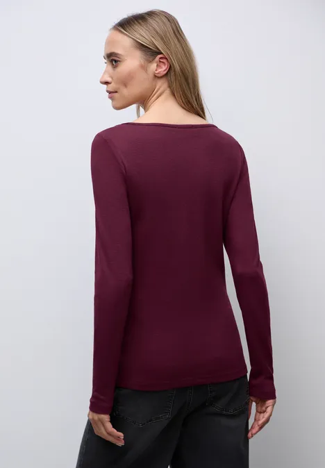 T-shirt basique à manches longues noble red