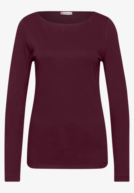 T-shirt basique à manches longues noble red