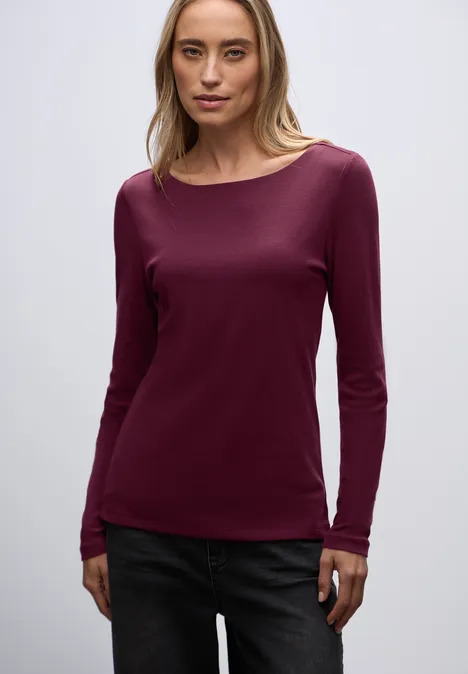 T-shirt basique à manches longues noble red