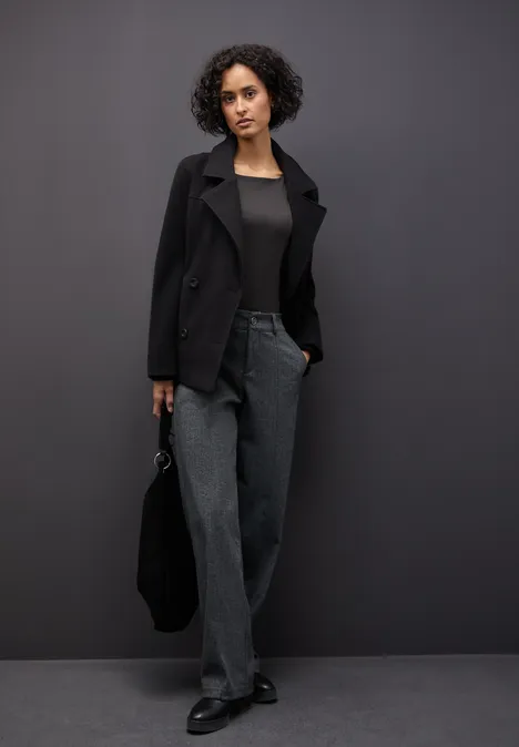 Basic shirt met lange mouwen darkest brown