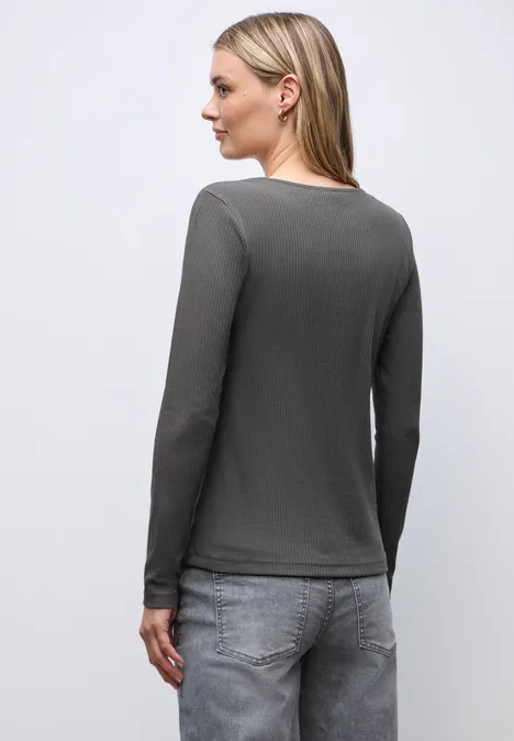 Shirt mit Herzausschnitt lead grey