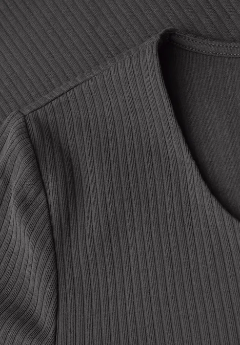 Shirt mit Herzausschnitt lead grey