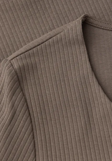 Shirt mit Herzausschnitt silk brown
