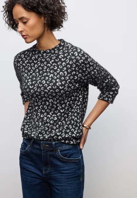 Kariertes Turtleneck Shirt Black