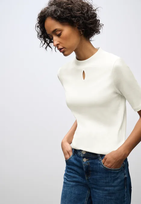 Shirt mit Cut-Out Detail off white