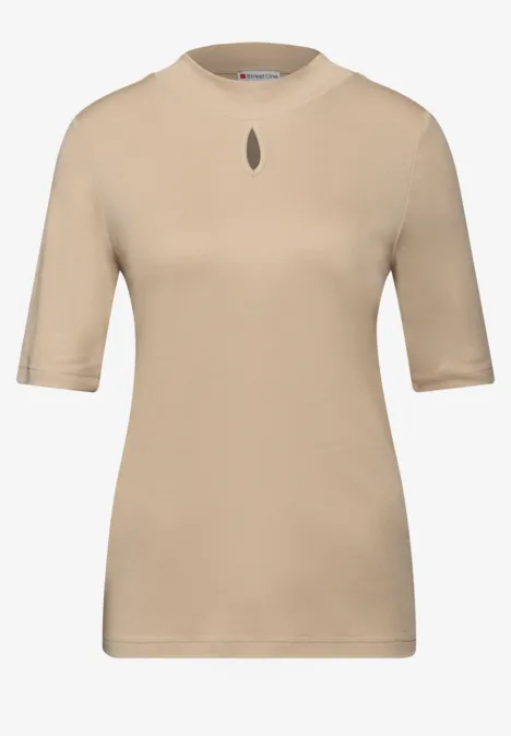 Shirt mit Cut-Out Detail sanded beige