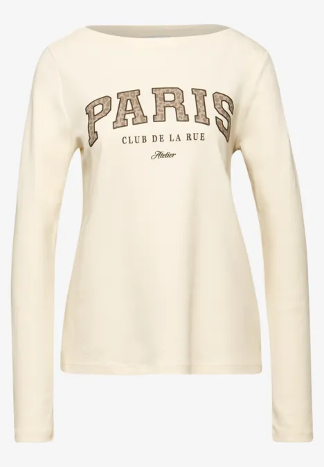 T-shirt avec imprimé soft beige