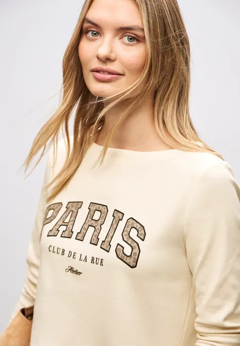 Shirt mit Print soft beige