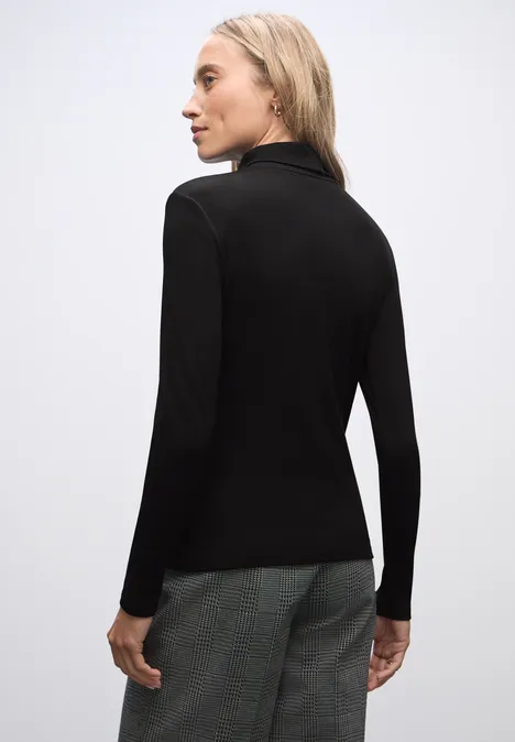 Basic Rollkragenshirt Black
