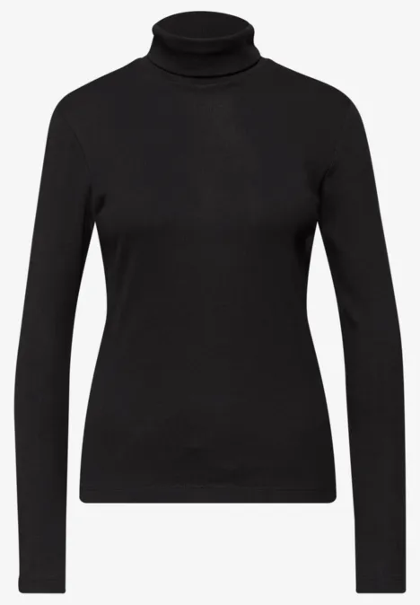 Basic Rollkragenshirt Black