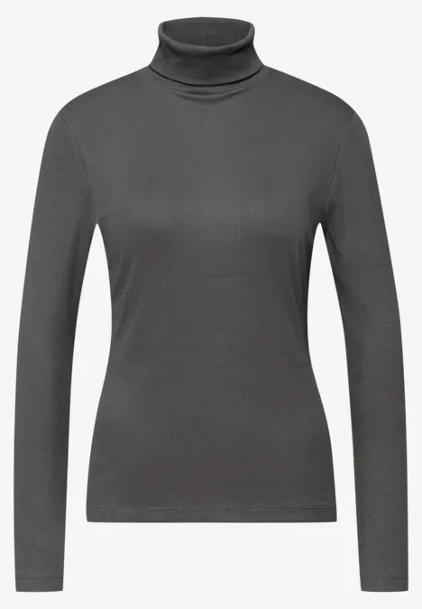 Basic Rollkragenshirt gravel grey