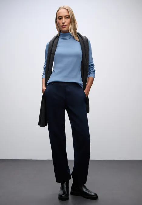 Basic Rollkragenshirt frosted blue