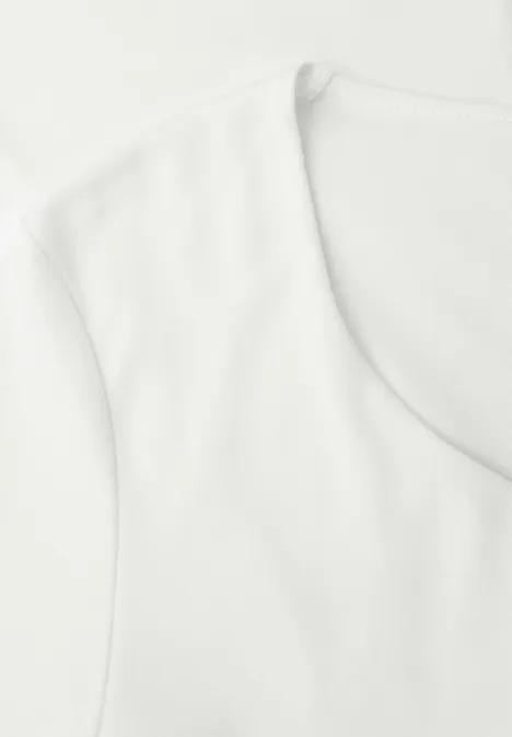 Shirt met hartvormige halslijn off white