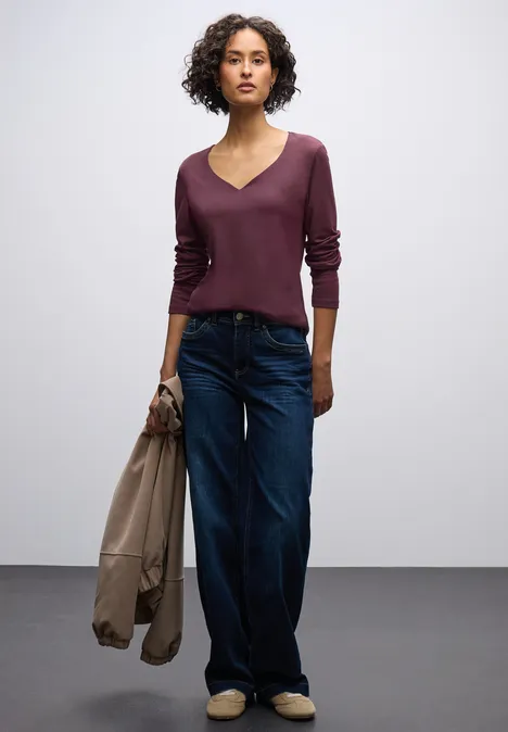 Shirt met hartvormige halslijn Jazz Berry