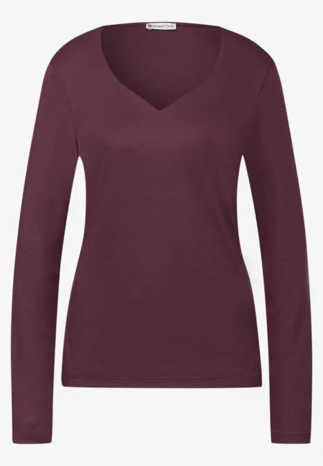 Shirt met hartvormige halslijn Jazz Berry