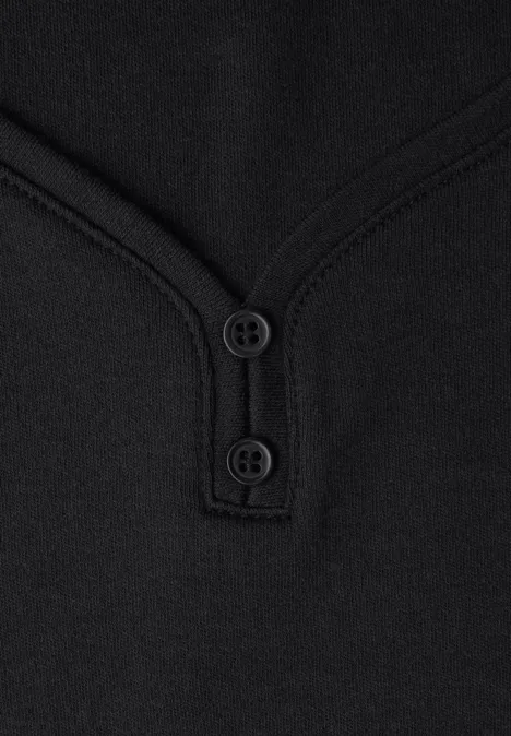 Top mit Knopfdetail Black Top mit Knopfdetail Black