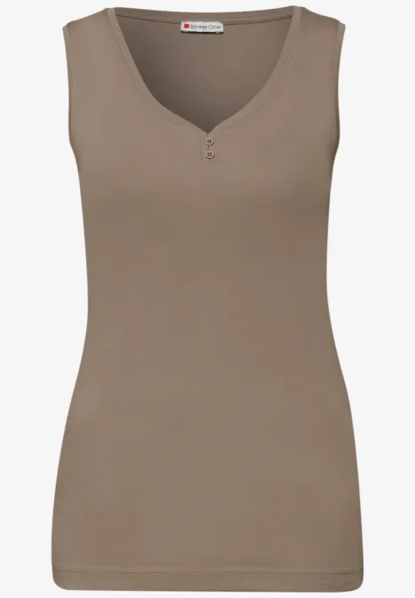 Top mit Knopfdetail light terra mocha Top mit Knopfdetail light terra mocha