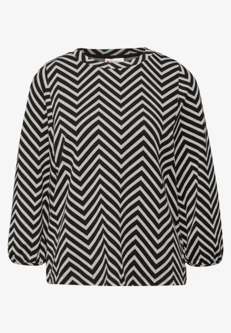 Gedessineerd jacquard shirt Black