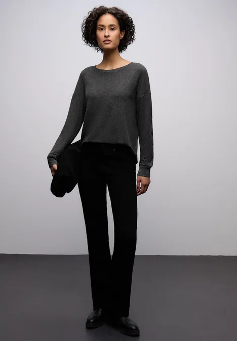 Shirt mit Glitzerdetails gravel grey mel.