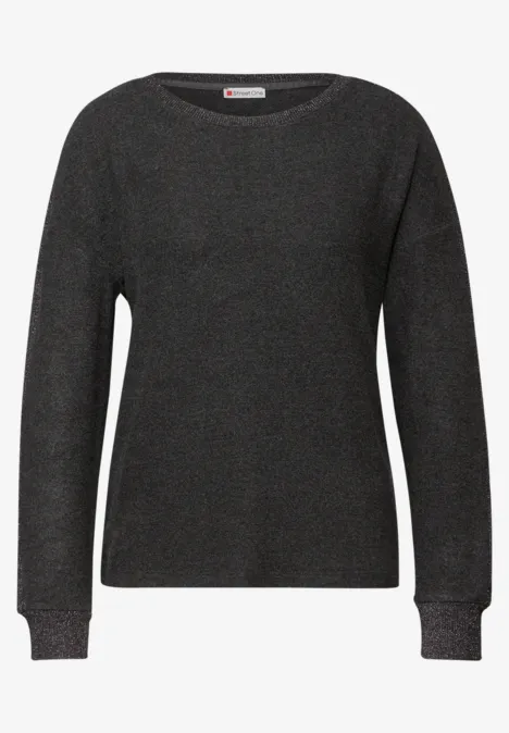 Shirt mit Glitzerdetails gravel grey mel.