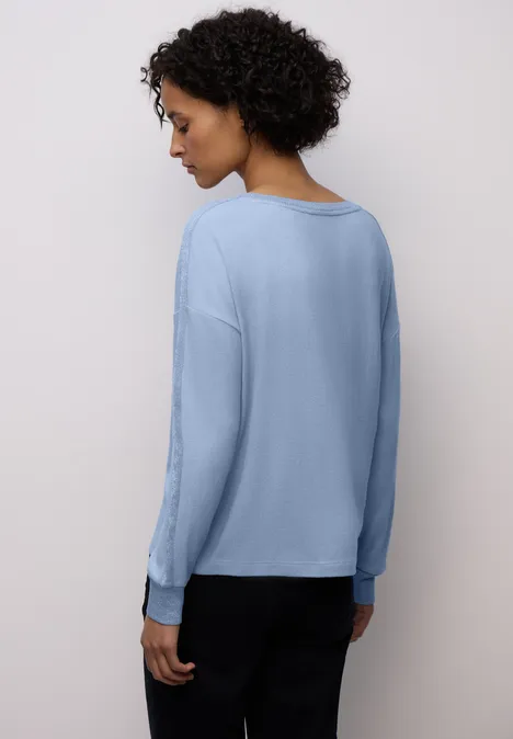 Koszula z brokatowymi detalami frosted blue mel.