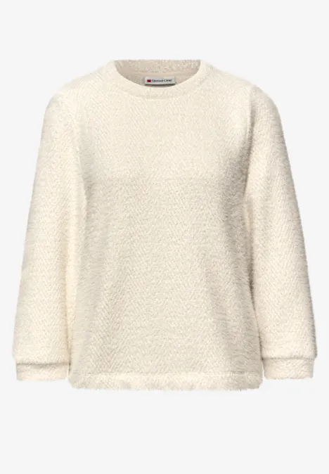 Weiches Shirt mit Glitzer soft beige