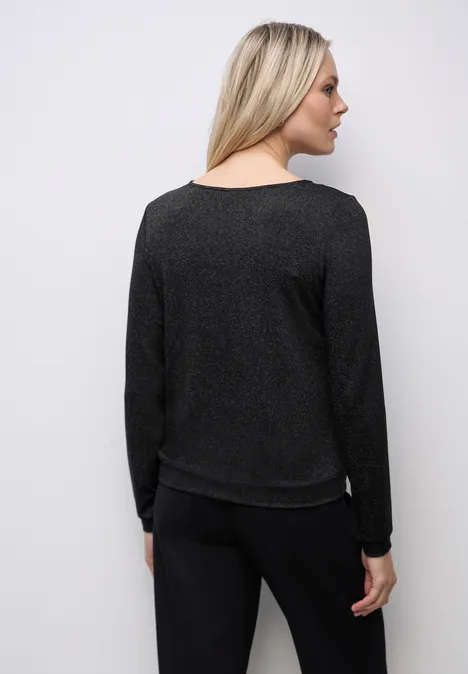 T-shirt en maille scintillante Black