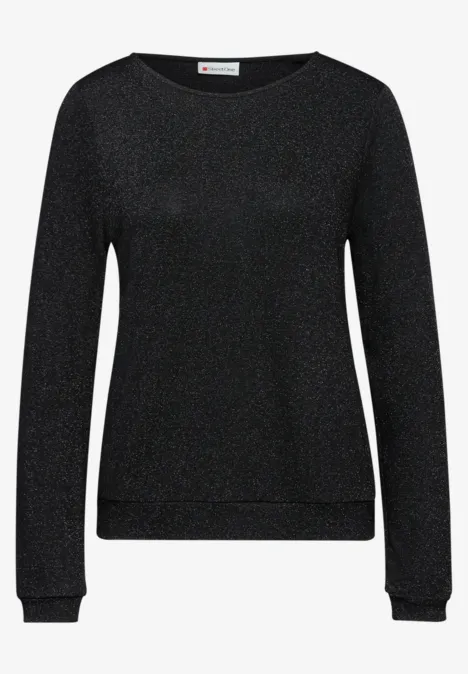 T-shirt en maille scintillante Black