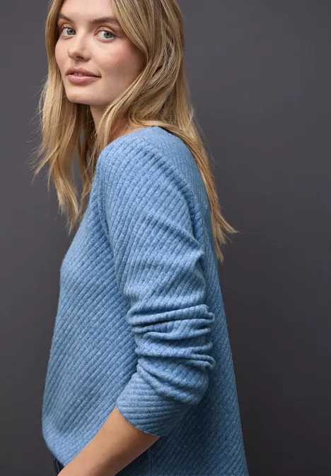 Strukturshirt frosted blue mel.