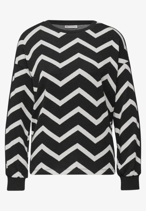 Shirt mit Galonstreifen Black Shirt mit Galonstreifen Black