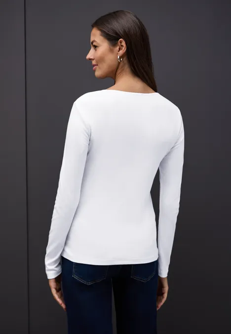 Shirt mit Herzausschnitt White