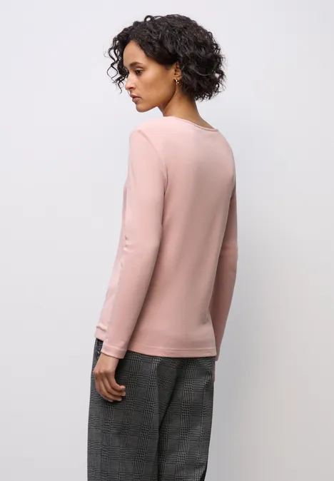Shirt mit Herzausschnitt faded rose