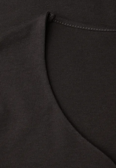 Shirt mit Herzausschnitt darkest brown