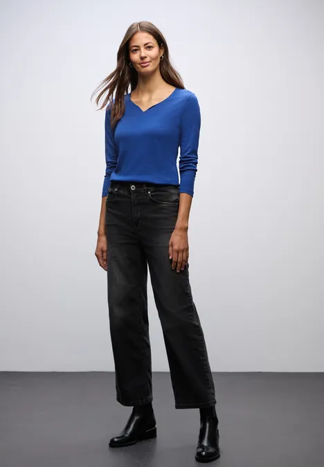 Shirt mit Herzausschnitt amparo blue