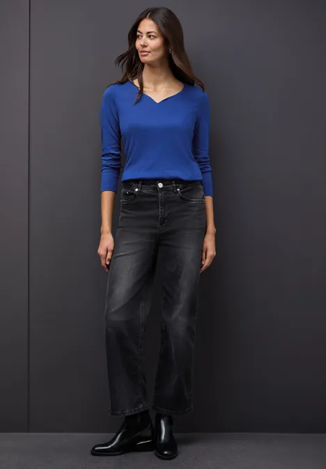 Shirt mit Herzausschnitt amparo blue