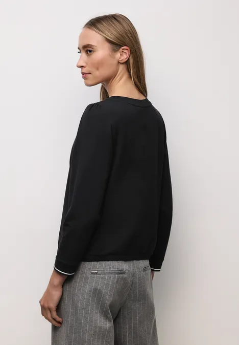 Zacht Shirt met geribde details Black