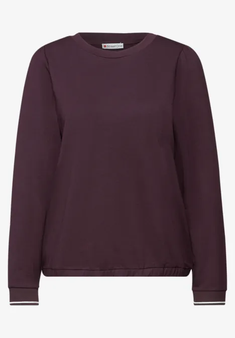 Zacht Shirt met geribde details Jazz Berry