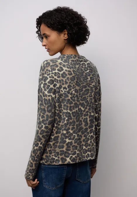 Cosy Printed Shirt CECIL mocha glow