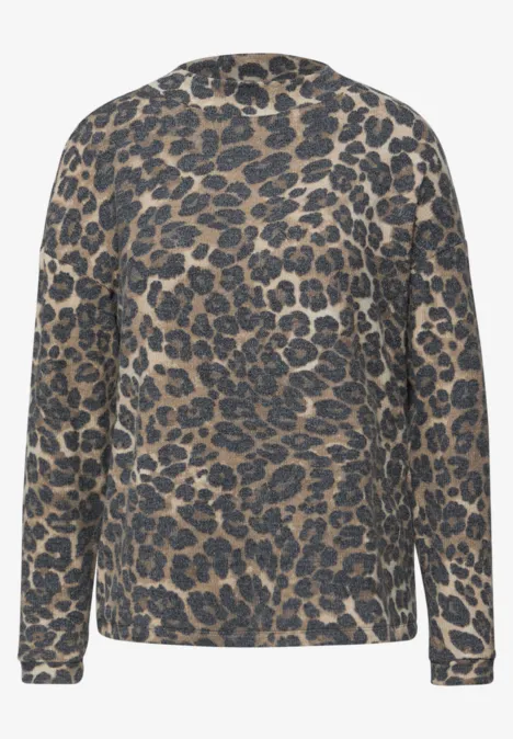 Cosy Printed Shirt CECIL mocha glow