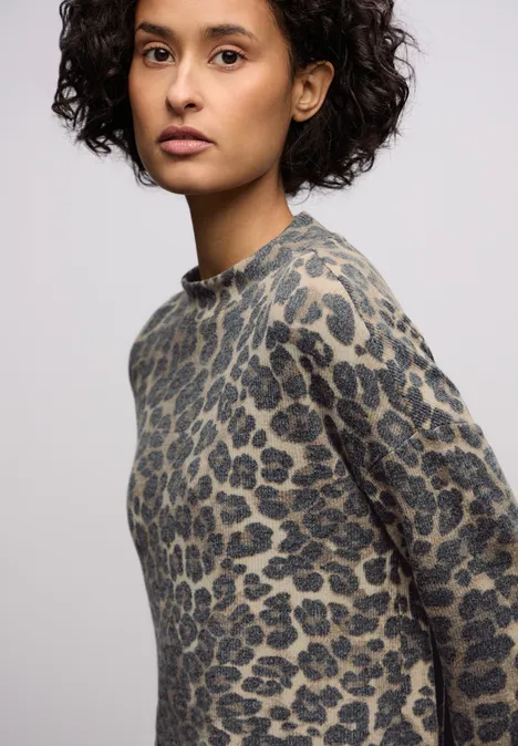 Cosy Printed Shirt CECIL mocha glow