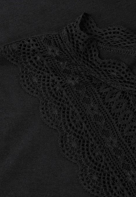 Shirt mit Spitzendetail Black