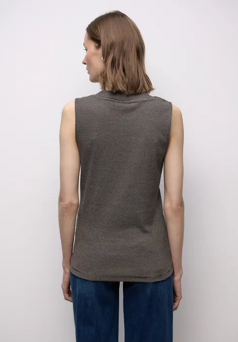 Top de base rayé darkest brown