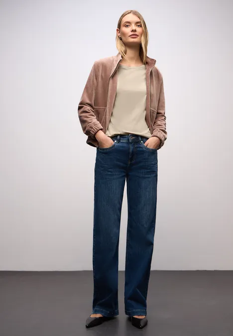 Basic shirt met ronde hals cotton beige