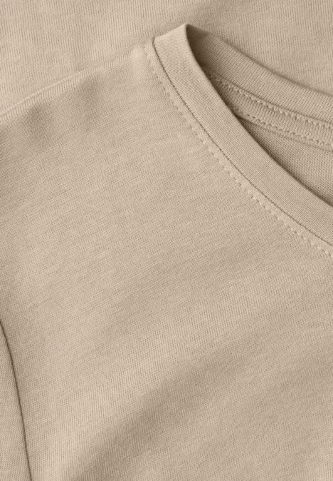 Basic shirt met ronde hals cotton beige