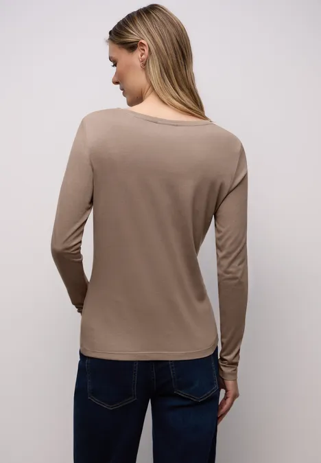 Basic Rundhalsshirt light terra mocha