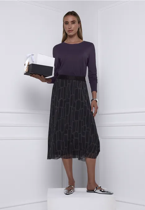 Basic Rundhalsshirt mystic purple